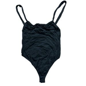 Free People Black Bodysuit with Adjustable Shoulder Straps